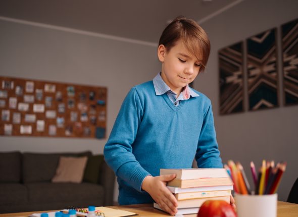 Preteen boy, Education and distance learning